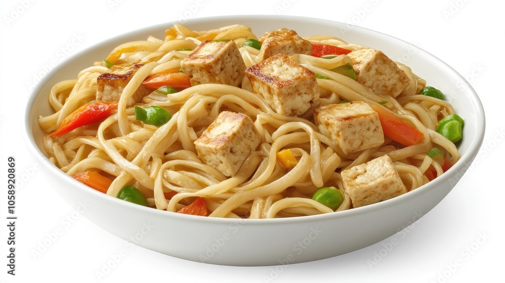 Delicious Tofu Noodles with Colorful Vegetables Delicious Tofu Noodles with Colorful Vegetables