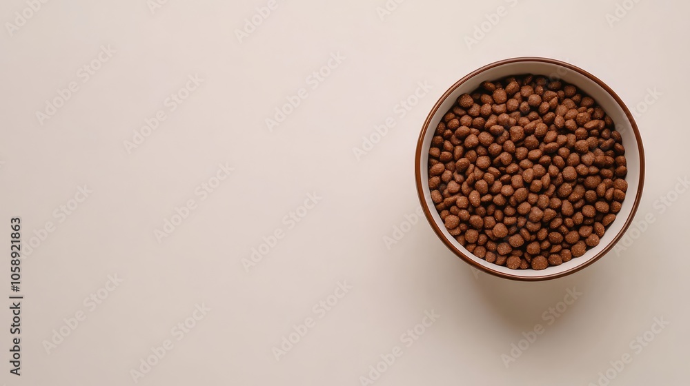 Brown Pet Food in a Bowl on Plain Background Brown Pet Food in a Bowl on Plain Background