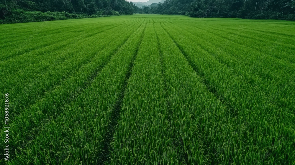 A vast, lush green field extends into the horizon, showcasing vibrant agricultural land under bright natural light, representing abundance and tranquility in nature. A vast, lush green field extends into the horizon, showcasing vibrant agricultural land under bright natural light, representing abundance and tranquility in nature.