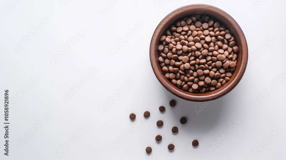 Natural Ingredients in a Wooden Bowl on White Background Natural Ingredients in a Wooden Bowl on White Background