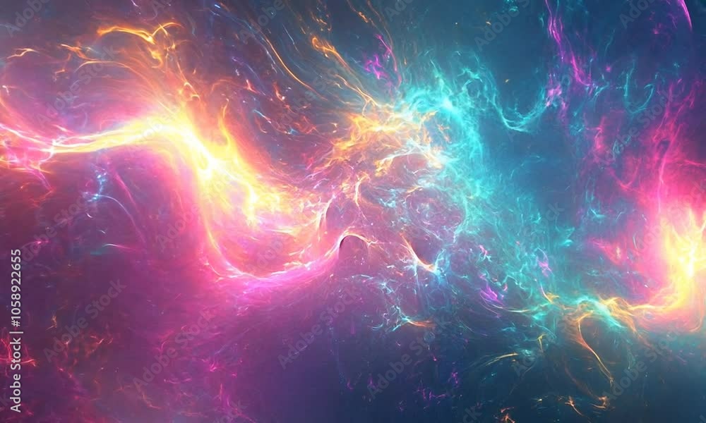 Abstract Cosmic Energy Flow with Bright Colors