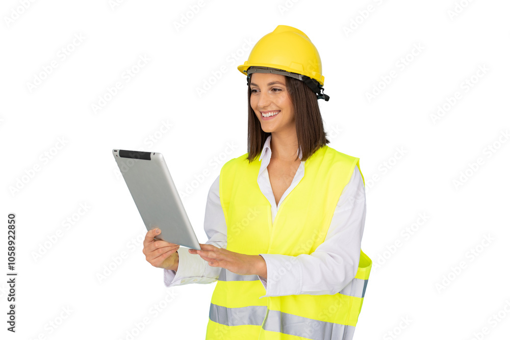 Young construction manager in a hard hat Young construction manager in a hard hat