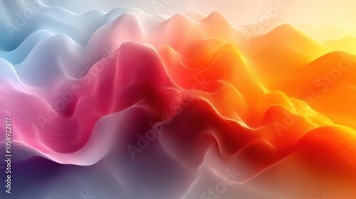 Abstract Colorful Wavy Landscape