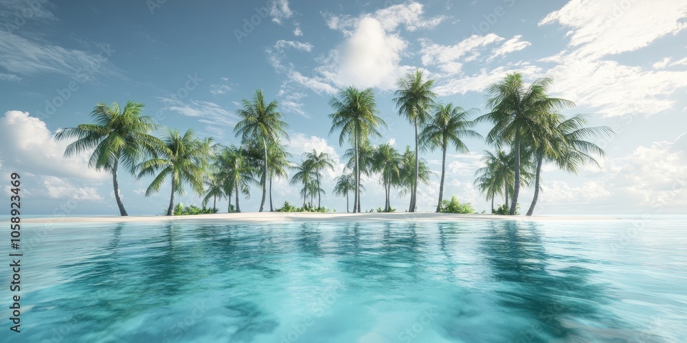 An island paradise featuring palm trees and waters that are crystal clear, creating a serene tropical escape. Experience the beauty of this tropical oasis with its palm trees and pristine water. An island paradise featuring palm trees and waters that are crystal clear, creating a serene tropical escape. Experience the beauty of this tropical oasis with its palm trees and pristine water.
