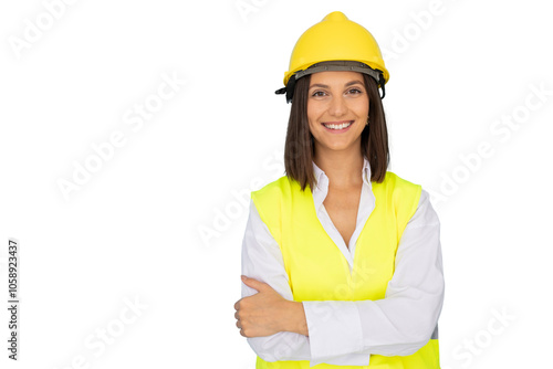 Portrait of a female engineer wearing safety equipment