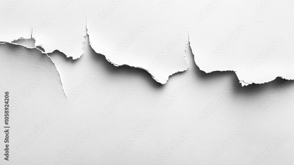 Textured raw white paper with a torn grunge effect creates a unique visual interest. This raw white paper provides ample copy space for creative design projects and presentations. Textured raw white paper with a torn grunge effect creates a unique visual interest. This raw white paper provides ample copy space for creative design projects and presentations.