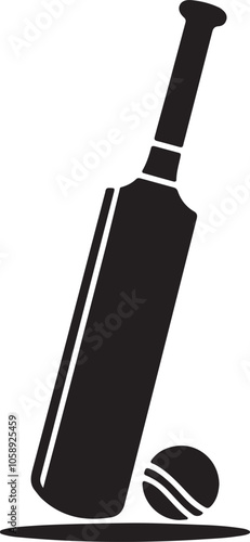 cricket bat and ball silhouette