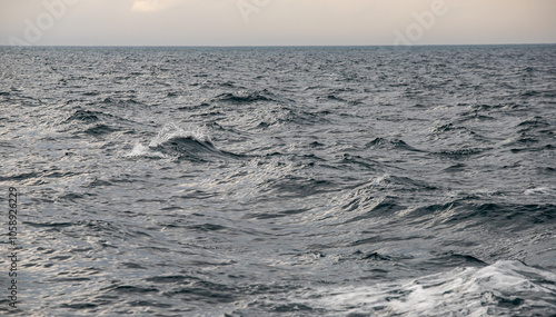 Bubbling sea water, waves on the sea.