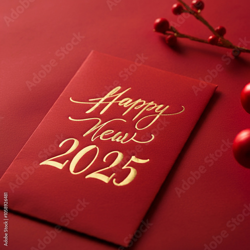 2025 Happy new year creative concept card social media post background