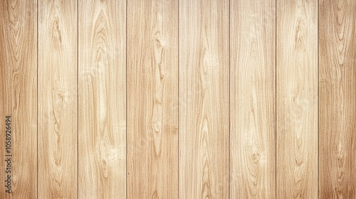 Panoramic Light Oak Wood Surface with Smooth Texture and Grain Pattern