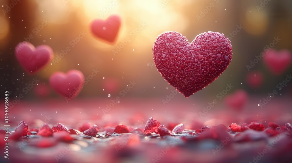 Love's Ethereal Dance: A Magical Symphony of Floating Crystalline Hearts Sparkling in Golden Light While Rose Petals Paint the Ground in Nature's Most Romantic Ballet of Dreams and Desires Love's Ethereal Dance: A Magical Symphony of Floating Crystalline Hearts Sparkling in Golden Light While Rose Petals Paint the Ground in Nature's Most Romantic Ballet of Dreams and Desires