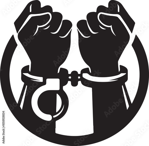 hand with handcuffs Silhouette 