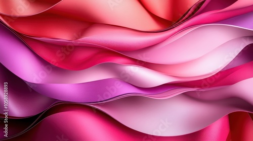 Abstract image showcasing vibrant red and pink flowing patterns, resembling silk or fabric waves that exude an energetic and lively aesthetic impression.