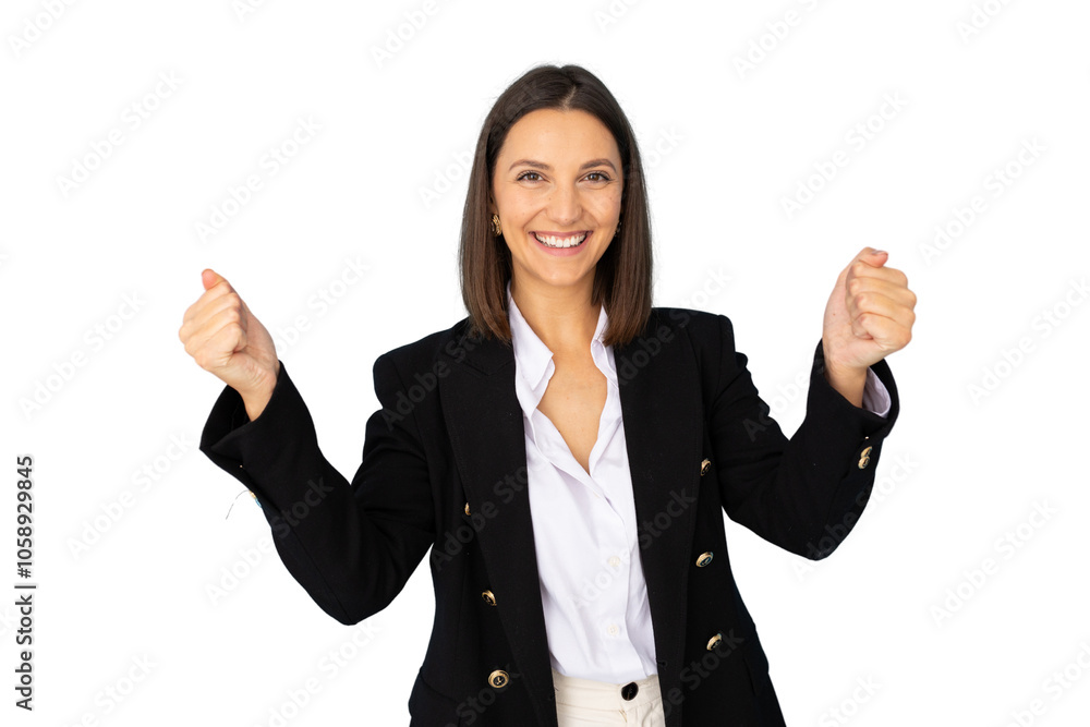 Energetic businesswoman ready to achieve her goals Energetic businesswoman ready to achieve her goals