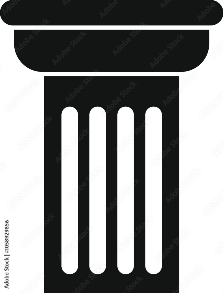 Simple black and white fluted column symbolizing strength, history, and classical architecture