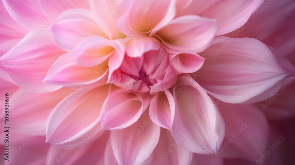This image showcases a close-up view of pink dahlia flower petals, capturing the intricate and delicate patterns in a serene and soft focus setting. This image showcases a close-up view of pink dahlia flower petals, capturing the intricate and delicate patterns in a serene and soft focus setting.