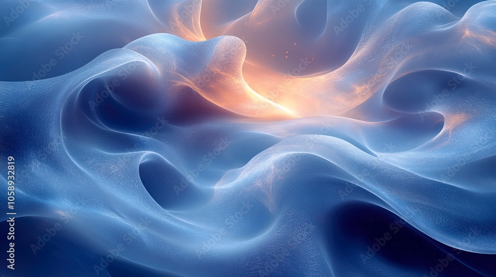 Abstract background with soft curves and blue tones, symbolizing the seamless integration of insurance services Abstract background with soft curves and blue tones, symbolizing the seamless integration of insurance services