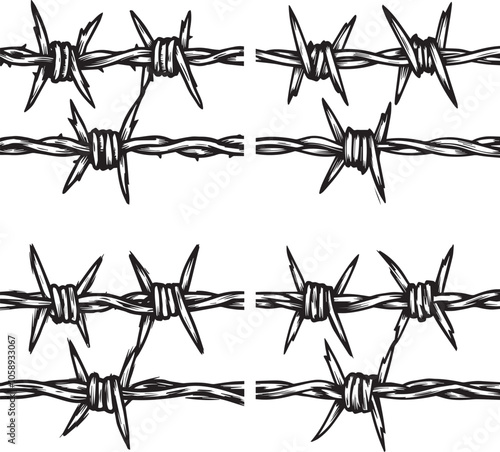 Barbed Wire Vector Illustration