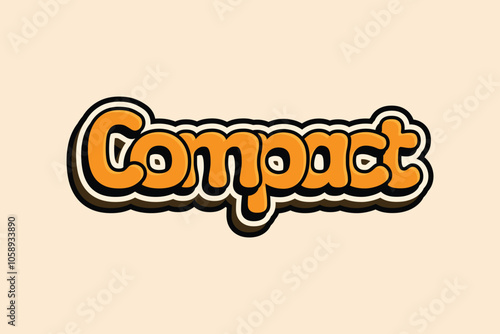 3d text effect with the word "compact"