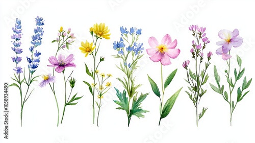 Vibrant Collection of Decorative Wildflowers in Bloom