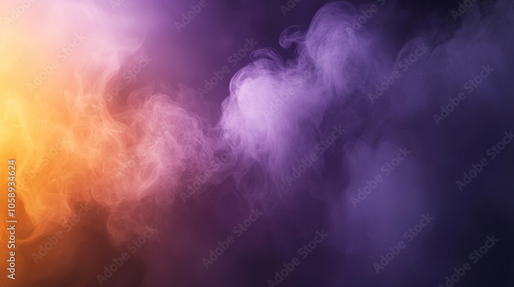 Naklejka premium Vibrant Ethereal Misty Smoky Background with Glowing Colorful Swirls and Textures