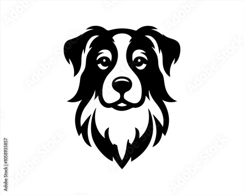 Dog Logo design template. Dog head icon. Vector illustration. Cartoon dog face logo. Animal logotype concept. 