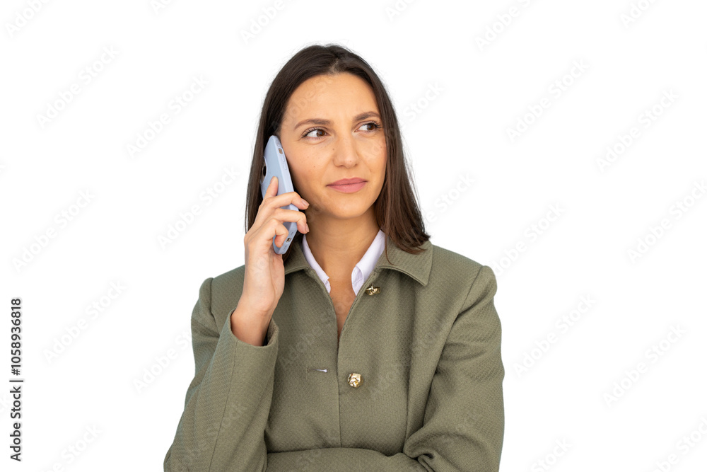 Professional woman speaking on the phone Professional woman speaking on the phone