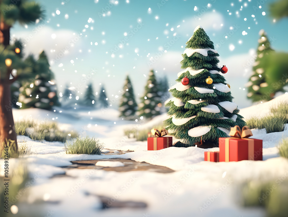 Obraz premium Winter Wonderland Christmas Scene