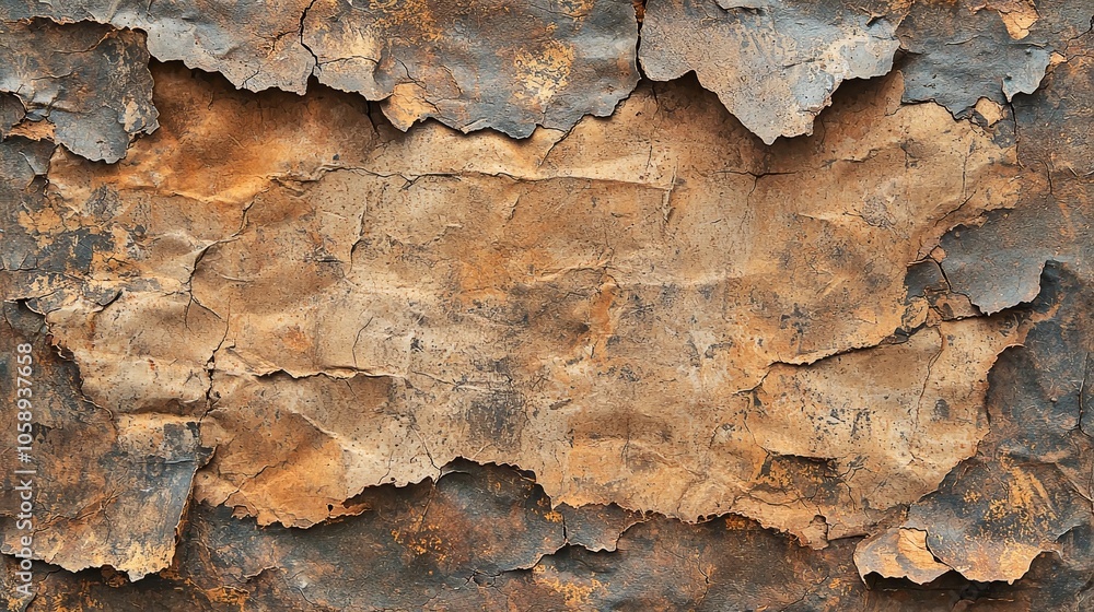 Fototapeta premium Weathered Rustic Backdrop with Cracked Distressed Paper Texture