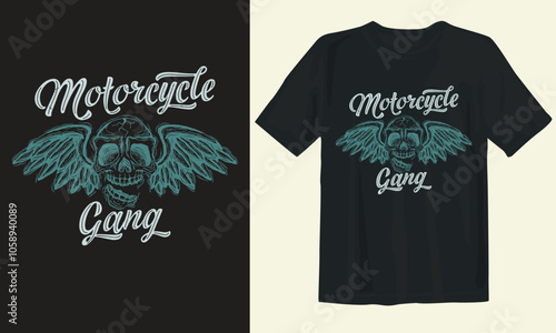 Motorcycle t-shirt design. Motorcycle gang.