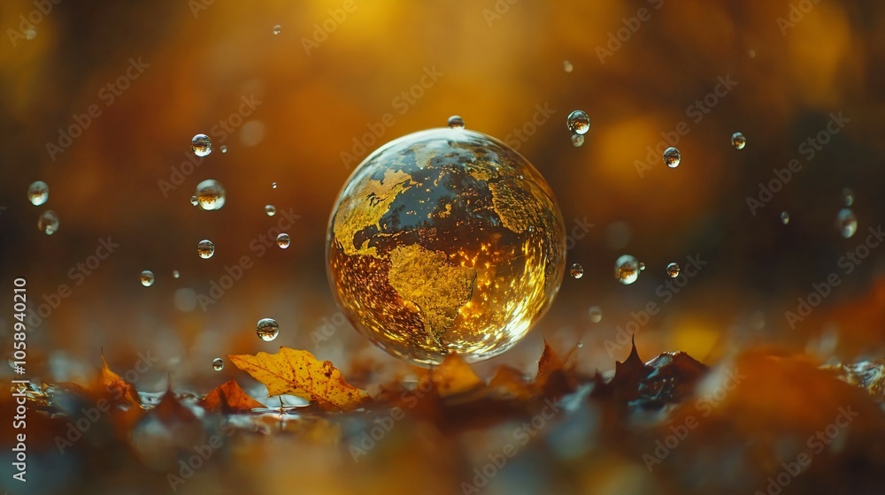 A Magical Planet Suspended in Droplets of Water A Magical Planet Suspended in Droplets of Water