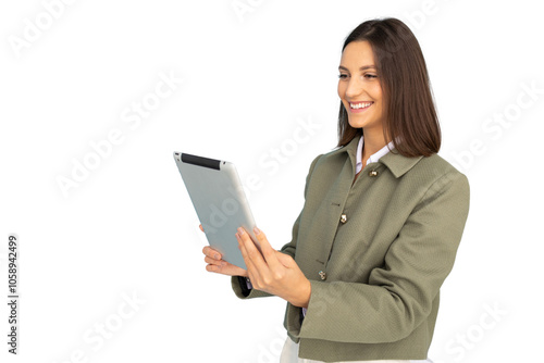 Confident young professional holding a tablet