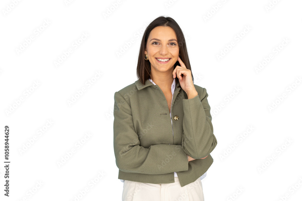 Young businesswoman making a point with a gesture Young businesswoman making a point with a gesture