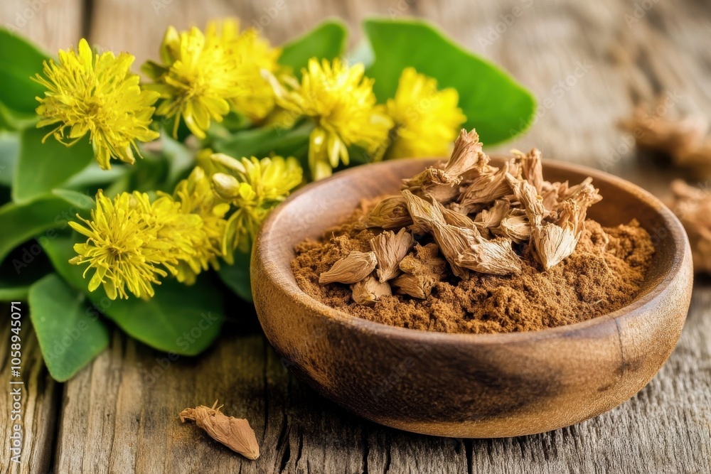 Rhodiola rosea: a robust evergreen plant often referred to as golden root or pink root