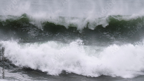 Image of ocean waves with white foam.