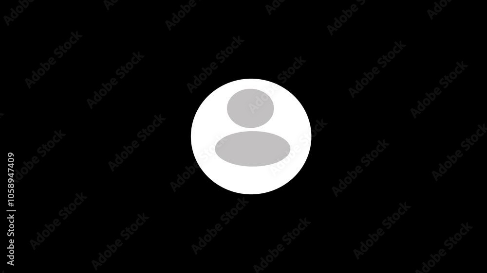 Man profile icon. Glowing person sign, outline round avatar pictogram icon. Man profile icon. Glowing person sign, outline round avatar pictogram icon.