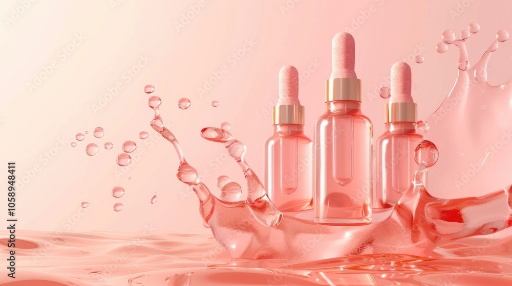Skin Illustration. 3D Collagen Serum and Vitamin Abstract Concept for Beauty Advertisement Skin Illustration. 3D Collagen Serum and Vitamin Abstract Concept for Beauty Advertisement