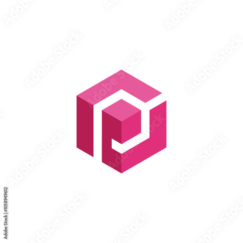Letter P Hexagon Logo design vector template
