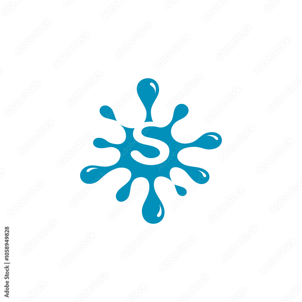 Splash Negative Space Letter S Logo design vector template Splash Negative Space Letter S Logo design vector template