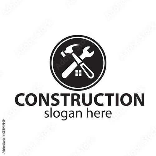 professional construction company home construction recreate, business, modern construction simple construction unique construction vector eps Construction Logo design Vector Art Icons company logo