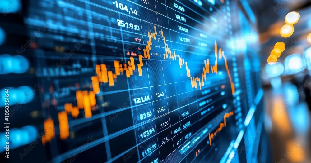 High-Tech Stock Market Chart with Candlestick Data High-Tech Stock Market Chart with Candlestick Data