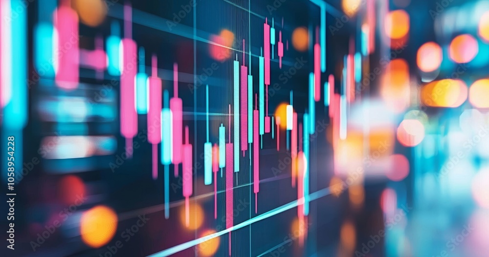 High-Tech Stock Market Chart with Candlestick Data High-Tech Stock Market Chart with Candlestick Data