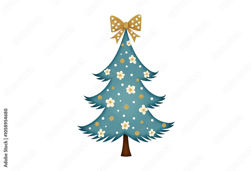 Beautifully Illustrated Christmas Tree Silhouette with Blue and White Floral Chinoiserie Style, Complete with a Glittery Bow
Beautifully Illustrated Christmas Tree Silhouette with Blue and White Floral Chinoiserie Style, Complete with a Glittery Bow