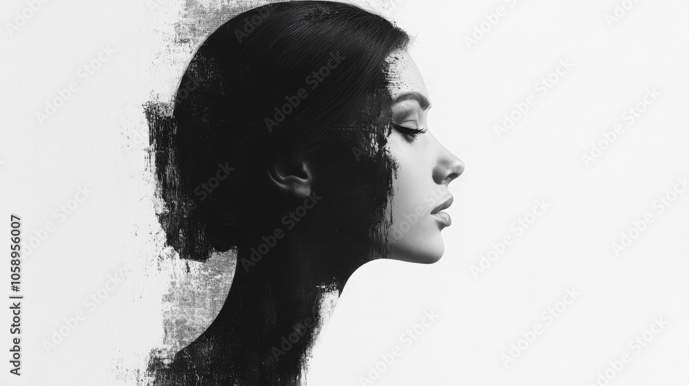 Black and White Artistic Portrait of a Woman Black and White Artistic Portrait of a Woman