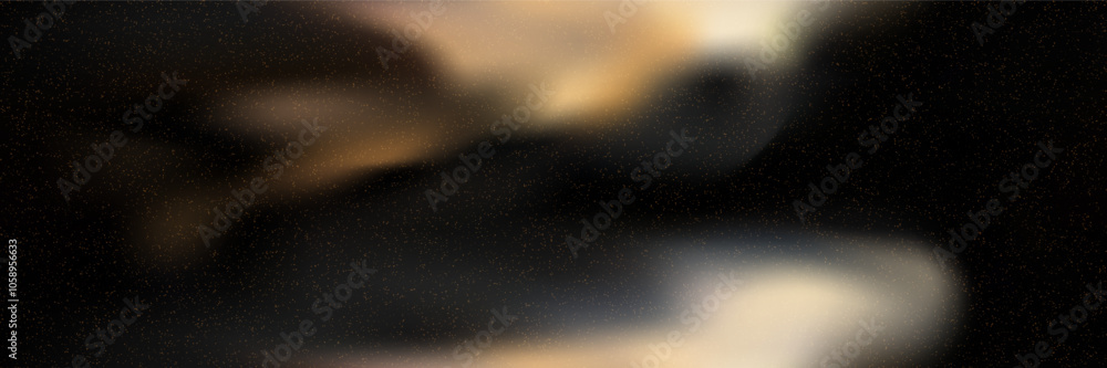 Black and gold gradient bg with noise as a seamless pattern. Festive vector illustration with watercolor effect and paper texture. Blurred abstract background