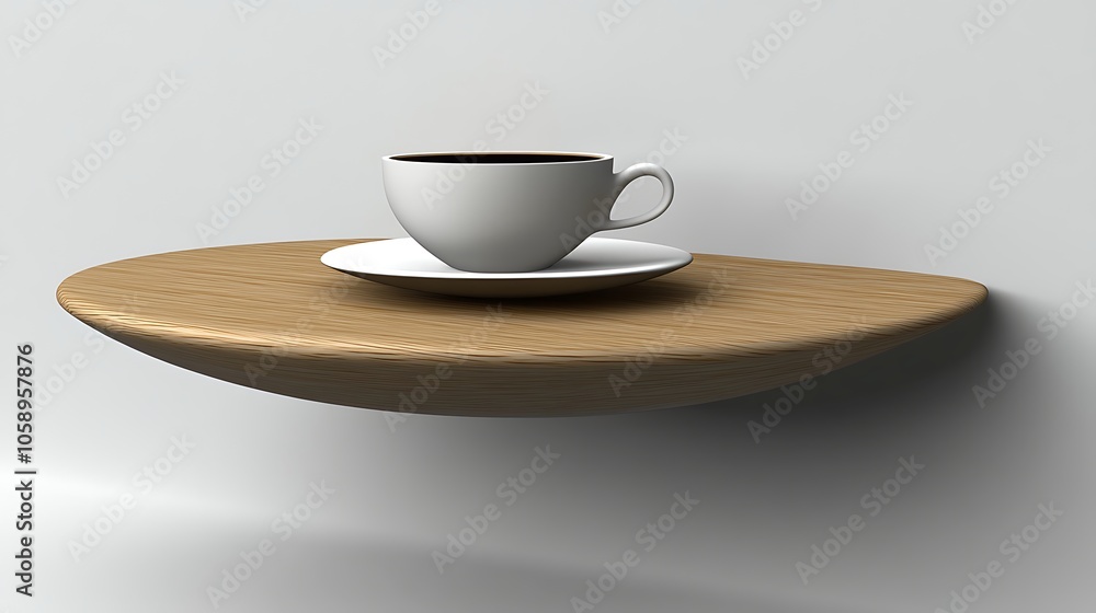 Minimalist 3D Coffee Table Floating in Air Minimalist 3D Coffee Table Floating in Air