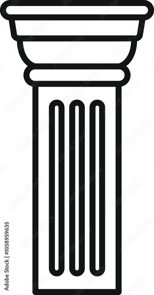 Simple line drawing representing a classic architectural column, embodying strength and timeless design Simple line drawing representing a classic architectural column, embodying strength and timeless design