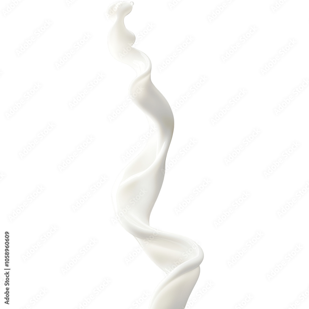 beautiful swirling milks poured from top to bottom. twisted milk on transparent background beautiful swirling milks poured from top to bottom. twisted milk on transparent background