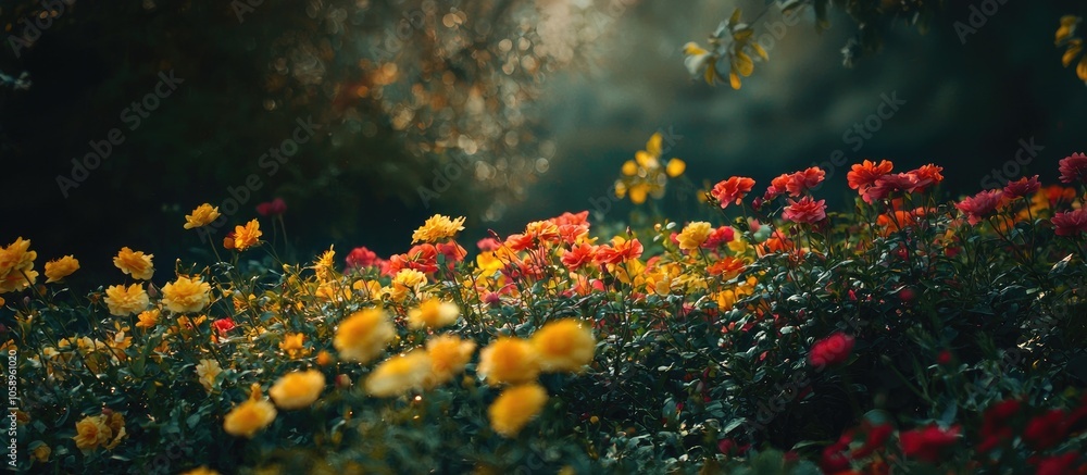 A Beautiful Shot Of Flowers In A Garden Perfect For Background A Beautiful Shot Of Flowers In A Garden Perfect For Background