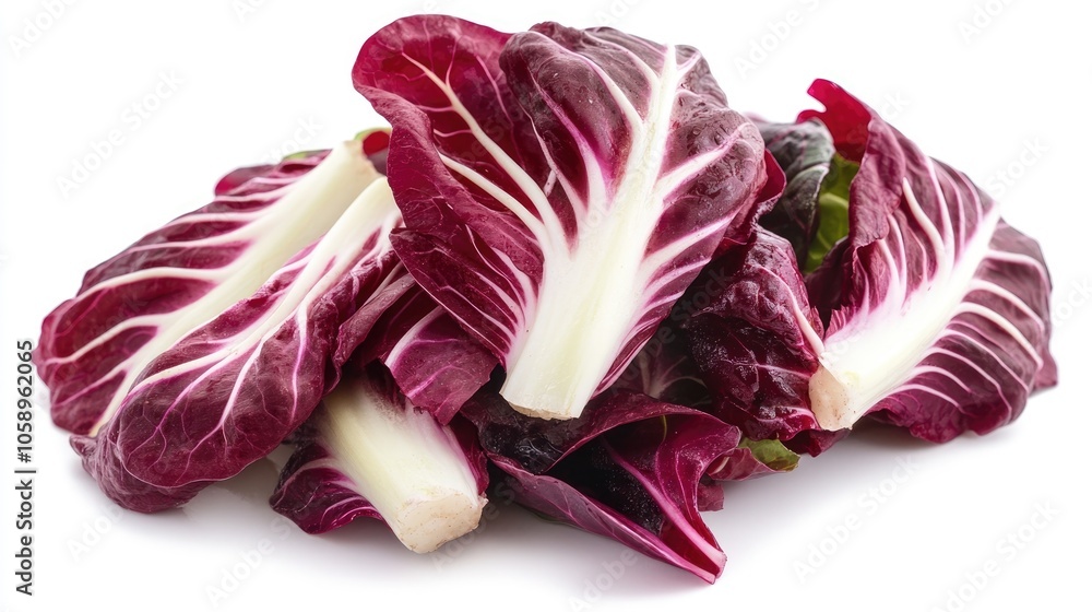 Red radicchio salad isolated on a white background Red radicchio salad isolated on a white background